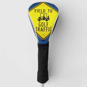 Yield to Golf Traffic Road Sign Golf Head Cover