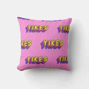 Yikes Words: Pink Vintage Wallpaper. Cushion