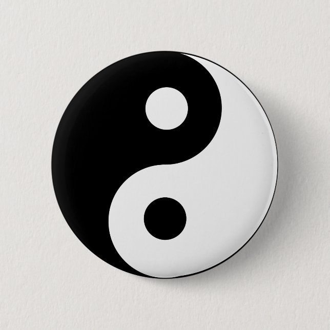 Yin and Yang Balance 6 Cm Round Badge (Front)