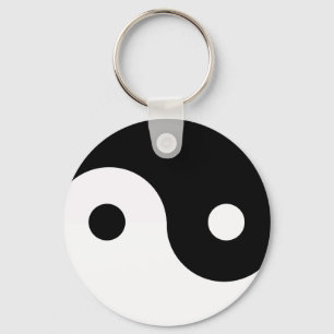 Yin and Yang Button Keychain