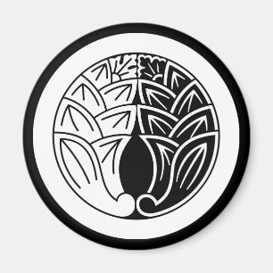 Yin and yang Embracing japanese gingers in circle Magnet