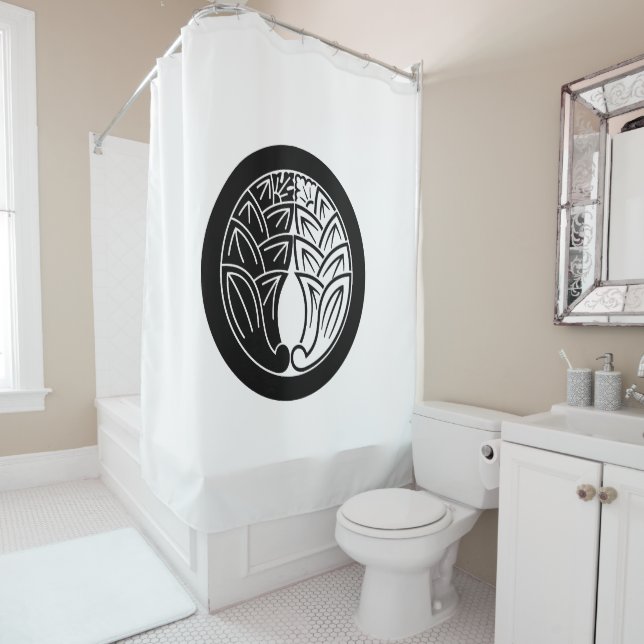 Yin and yang Embracing japanese gingers in circle Shower Curtain (In Situ)