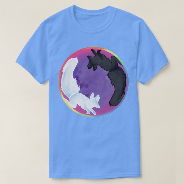Yin and Yang Foxes T-Shirt (Design Front)