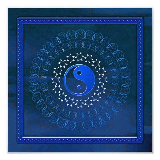 Yin and Yang in blue Photo Print (Front)