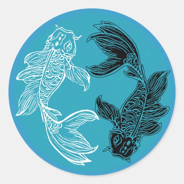 YIN and YANG Koi fish sticker (Front)