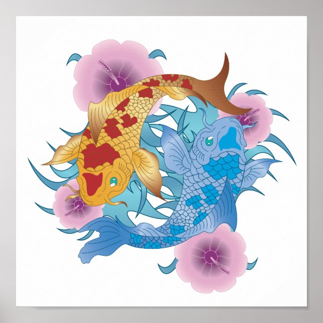 Yin and Yang Koi Poster (Front)