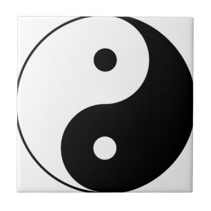 Yin and Yang Motivational Philosophical Symbol Tile