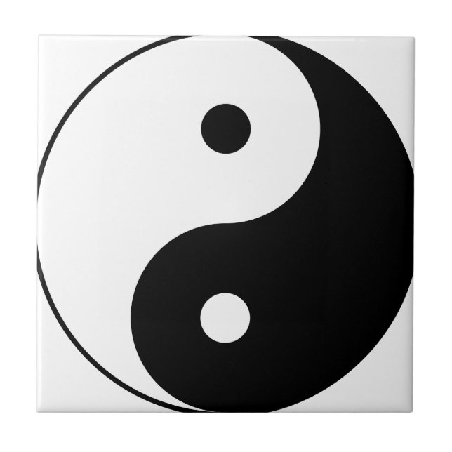 Yin and Yang Motivational Philosophical Symbol Tile (Front)
