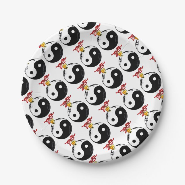 Yin and Yang Ornament Paper Plate (Front)