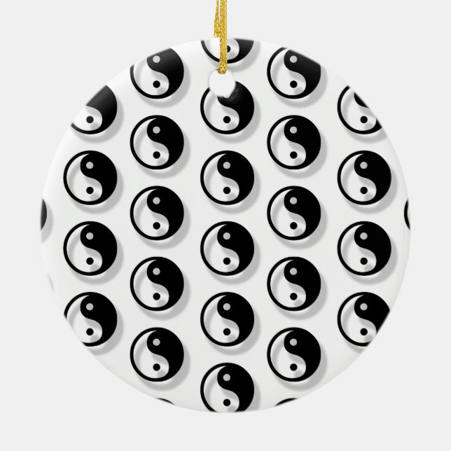 Yin And Yang Pattern Ceramic Tree Decoration (Back)