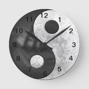 Yin and Yang Round Clock