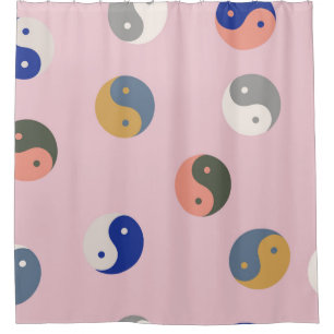 Yin and yang seamless pattern,repeatable spiritual shower curtain