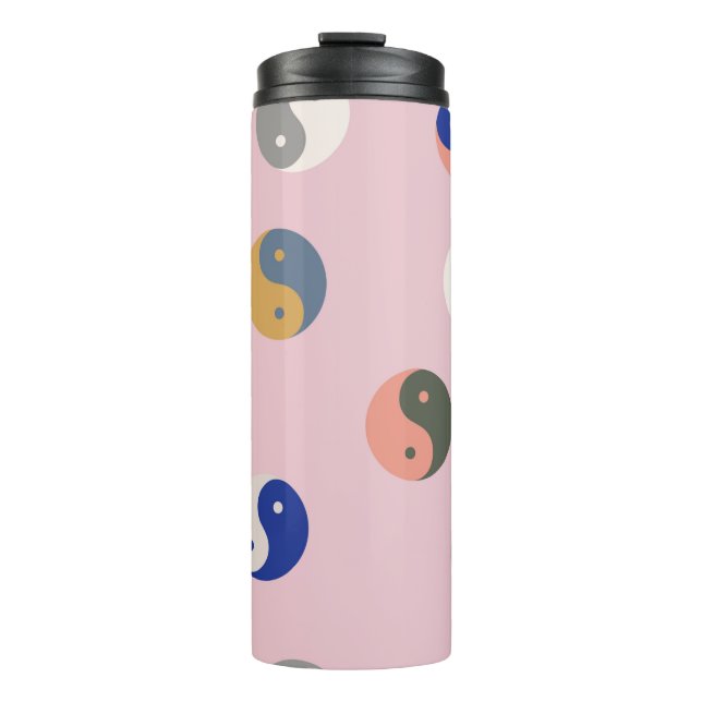 Yin and yang seamless pattern,repeatable spiritual thermal tumbler (Front)