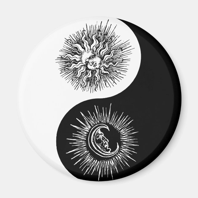 Yin and yang sign - Sun vs Moon Magnet (Front)