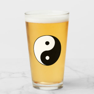 Yin and Yang Symbol (Chinese Taoist Taijitu) Glass