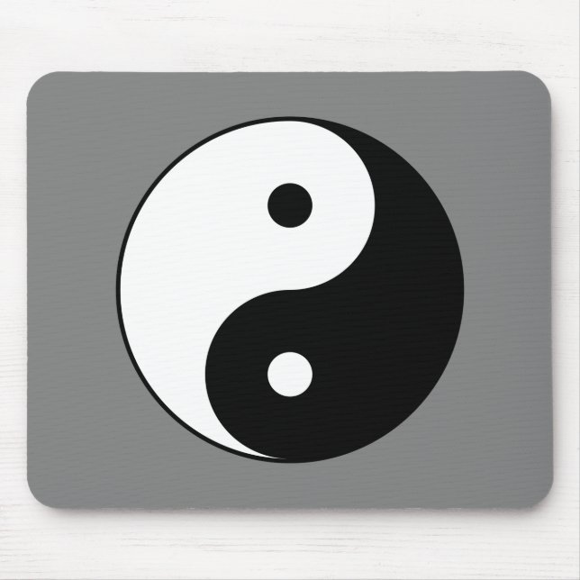 Yin and Yang Symbol (Chinese Taoist Taijitu) Mouse Pad (Front)