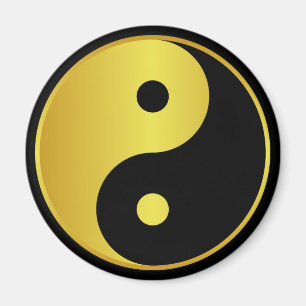 Yin and Yang symbol Gold asian philosophy zen Magnet