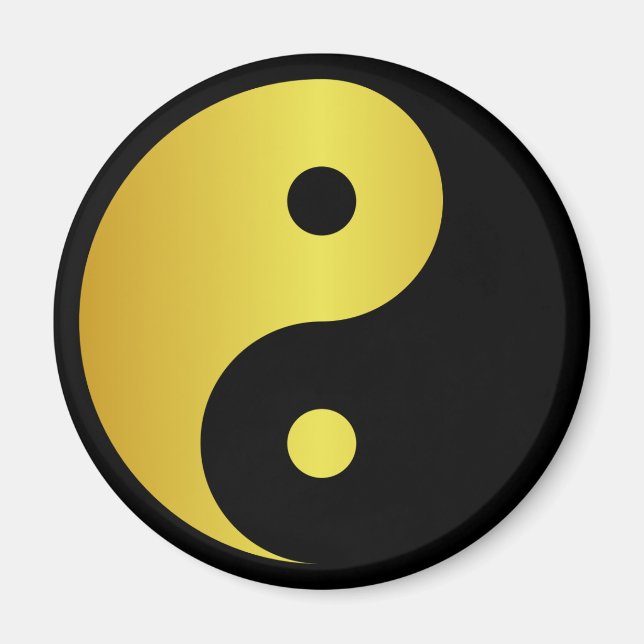 Yin and Yang symbol | Gold asian philosophy zen Magnet (Front)