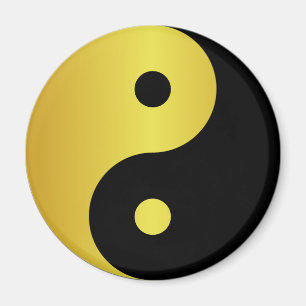 Yin and Yang symbol   Gold asian philosophy zen Magnet