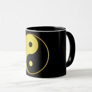 Yin and Yang symbol Gold asian philosophy zen Mug