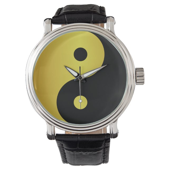 Yin and Yang symbol | Gold asian philosophy zen Watch (Front)