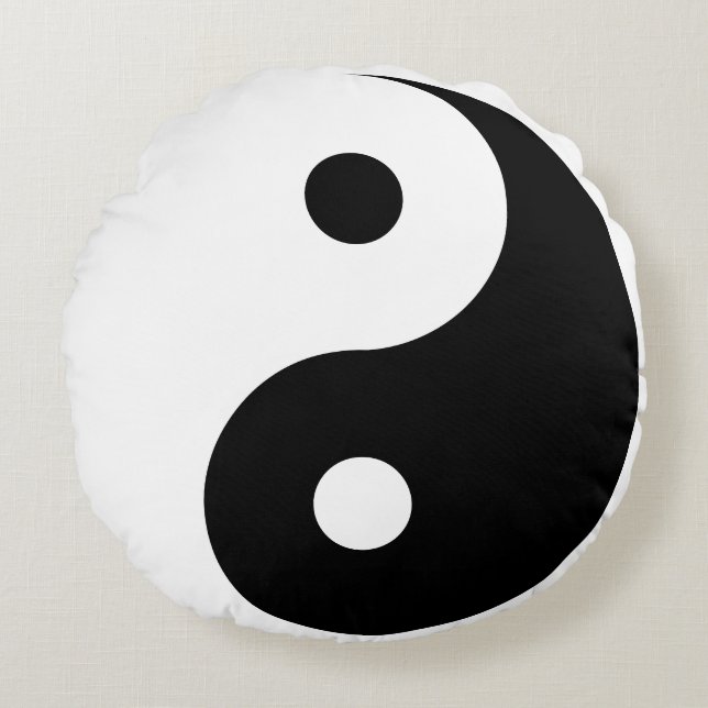 Yin And Yang Template Round Cushion (Front)