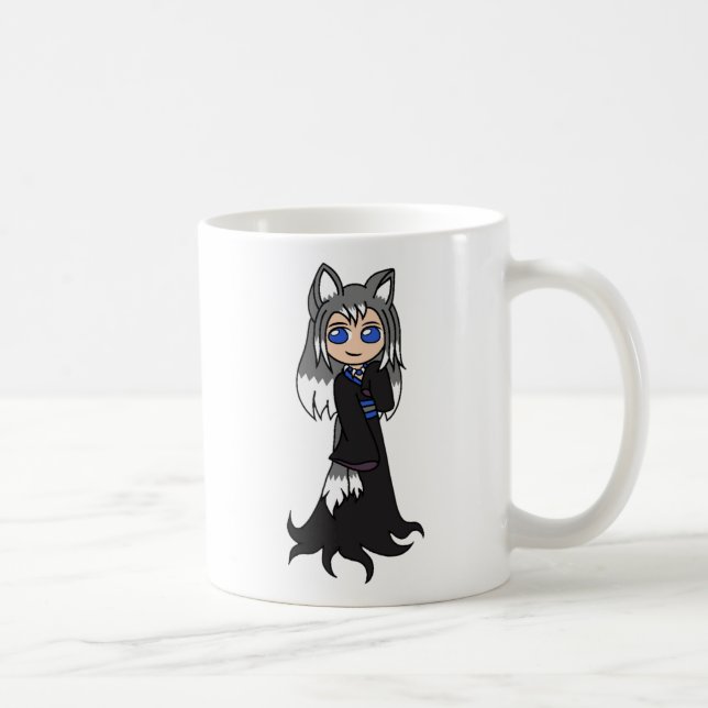 Yin and Yang The Fox Girls (Kitsune) Coffee Mug (Right)