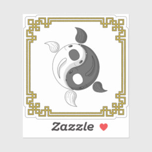 Yin and Yang the Koi Contour Sticker