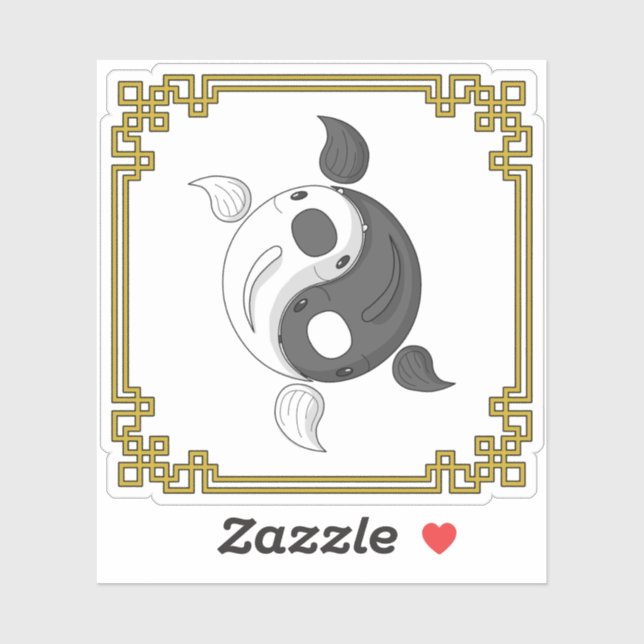 Yin and Yang the Koi Contour Sticker (Sheet)