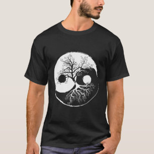 Yin And Yang Tree Balance Buddhism Nature Life Gif T-Shirt