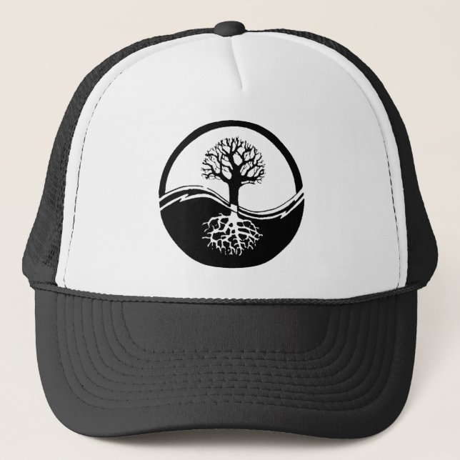 Yin and yang tree of life trucker hat (Front)