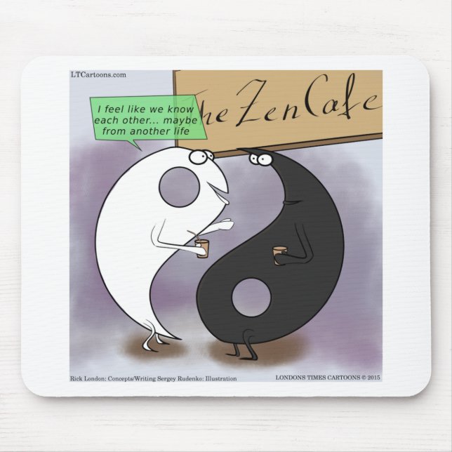 Yin Meets Yang Zen Funny Mouse Pad (Front)