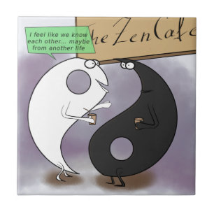 Yin Meets Yang Zen Funny Tile