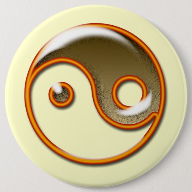 Yin & Yan 6 Cm Round Badge (Front)