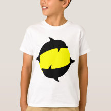 yin yand cute dolphins on sun