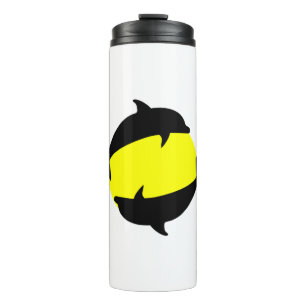 yin yand cute dolphins on sun thermal tumbler