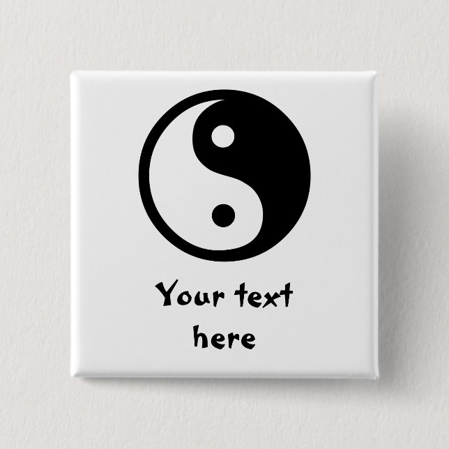 Yin Yang 15 Cm Square Badge (Front)