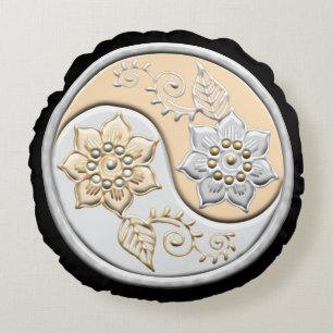 Yin Yang 2 Round Cushion