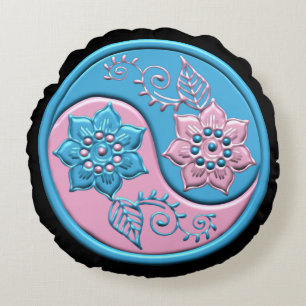 Yin Yang 4 Round Cushion