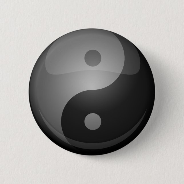 Yin yang 6 cm round badge (Front)