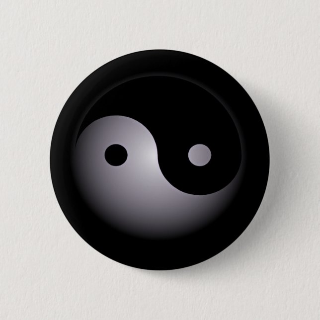 Yin yang 6 cm round badge (Front)