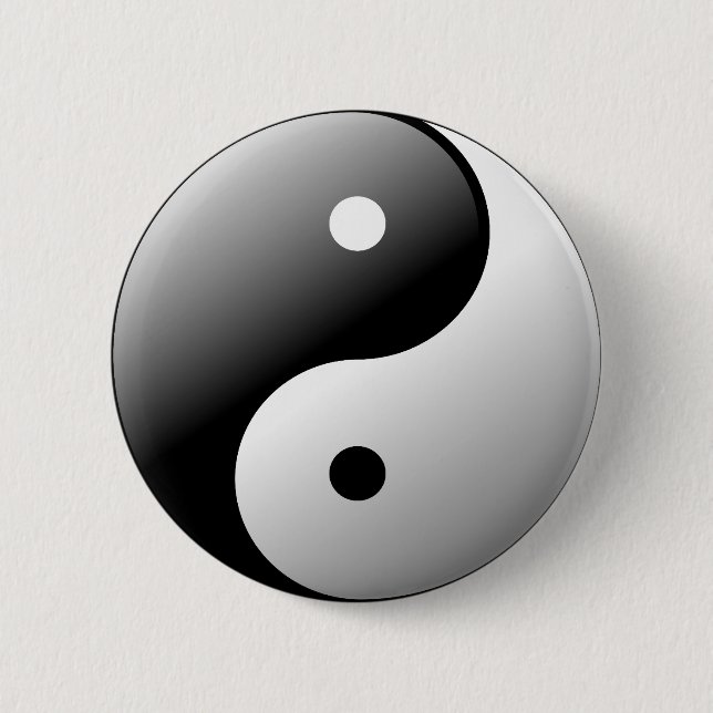 Yin Yang 6 Cm Round Badge (Front)