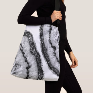 Yin Yang Agate Black Glitter Glam #2 Crossbody Bag