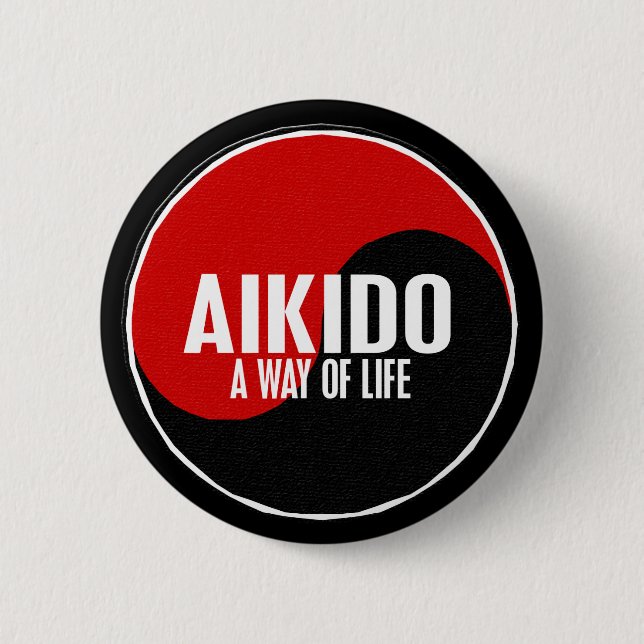Yin Yang Aikido 1 6 Cm Round Badge (Front)
