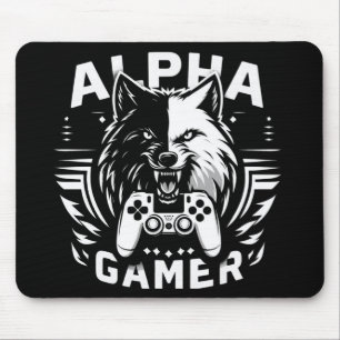 Yin Yang Alpha Gamer Wolf Mouse Pad