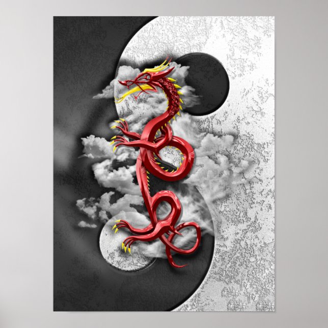 Yin Yang And Dragon Poster (Front)