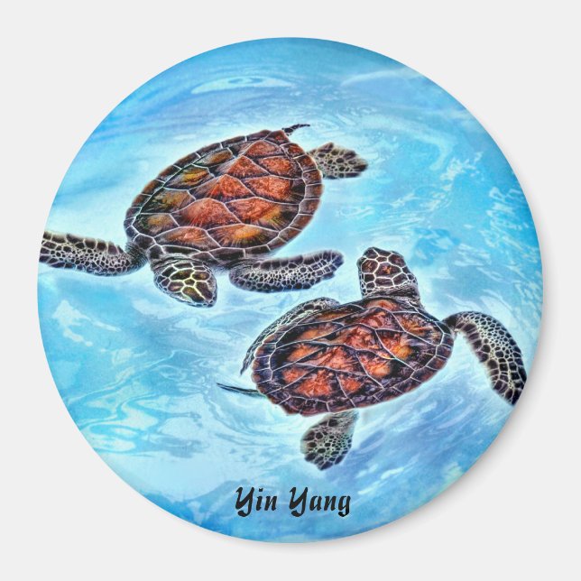 Yin Yang Baby Sea Turtles Magnet (Front)