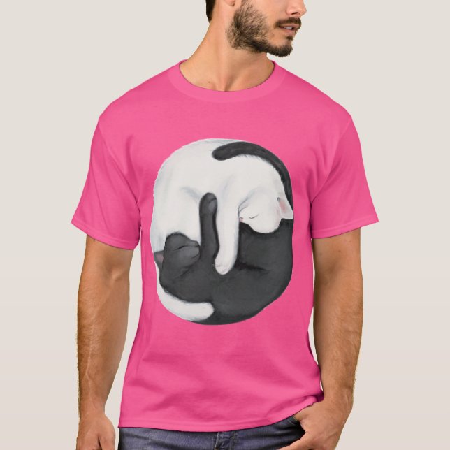 Yin Yang Balancing Cats gift gift T-Shirt (Front)