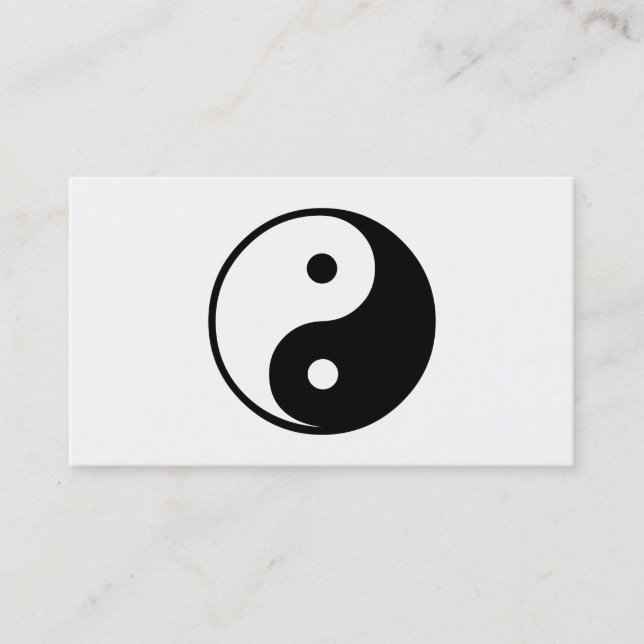 Yin Yang Black and White Illustration Template Business Card (Front)
