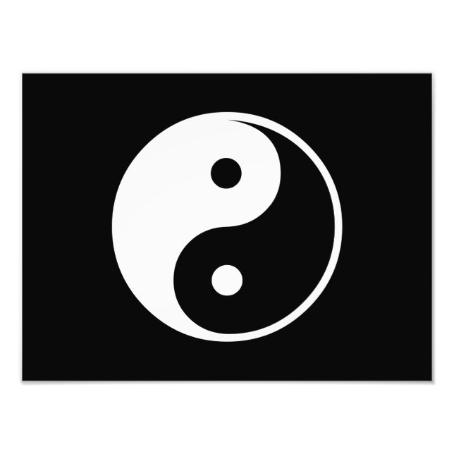 Yin Yang Black and White Illustration Template Photo Print (Front)